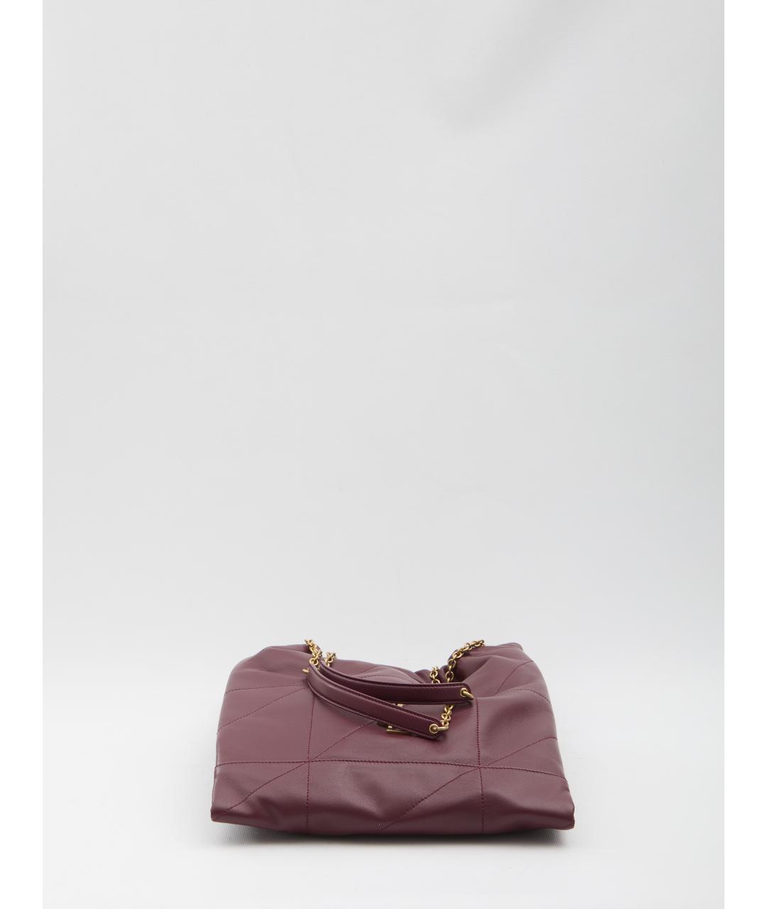 SAINT LAURENT Бордовая кожаная сумка через плечо, фото 3