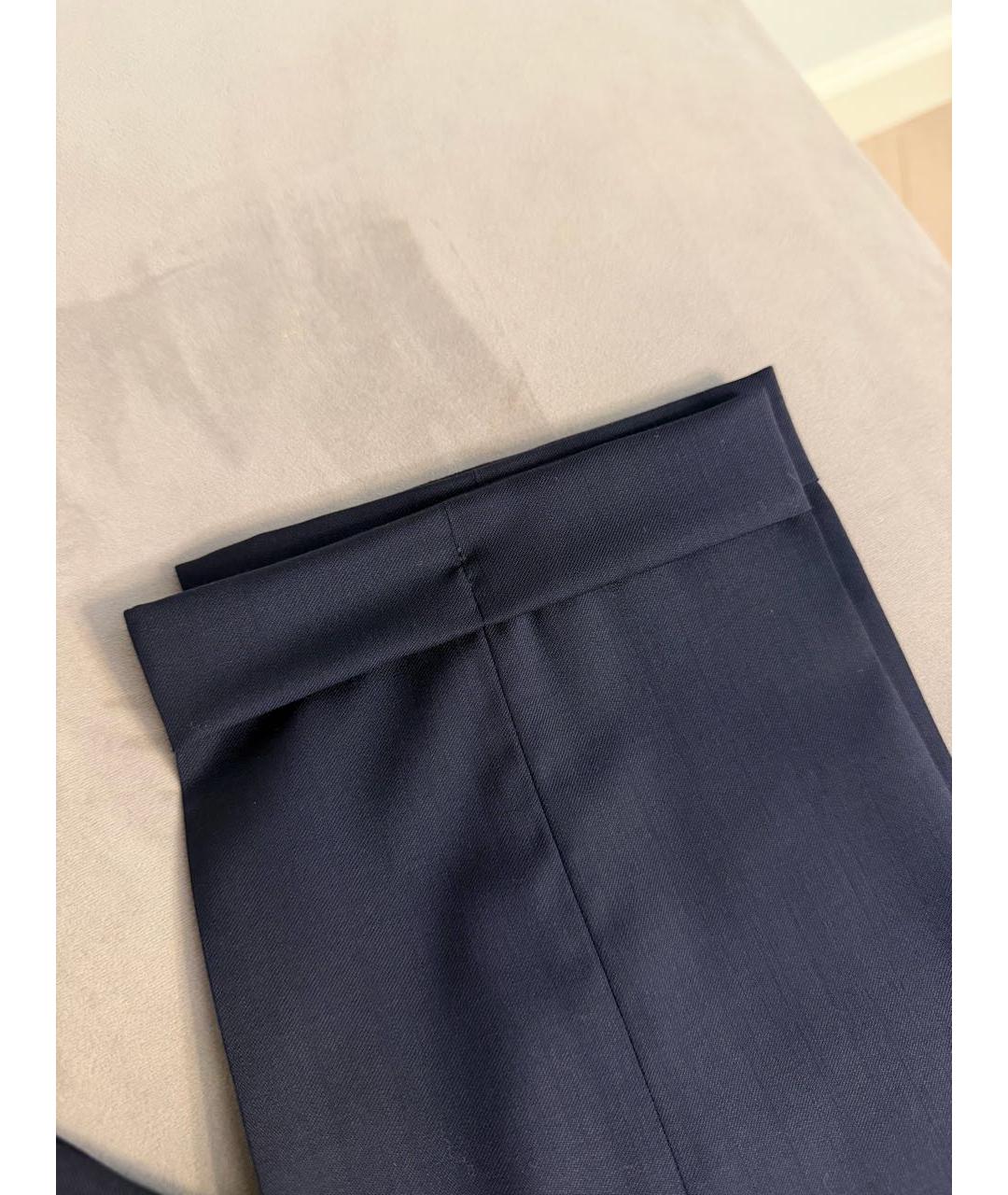 PRADA Темно-синие шерстяные брюки чинос, фото 3
