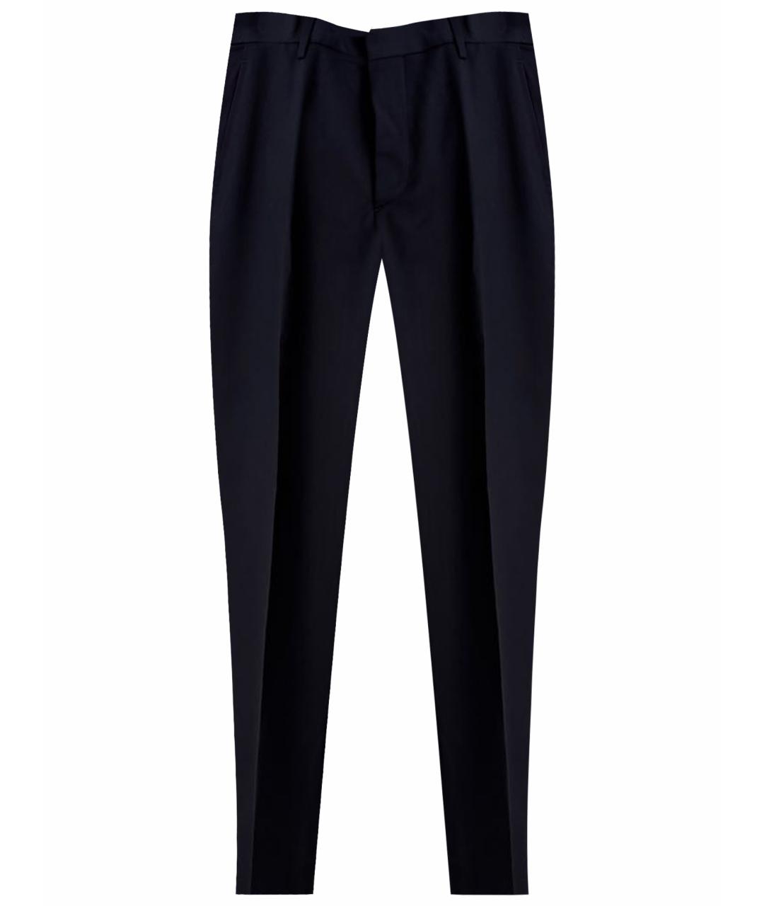 PRADA Темно-синие шерстяные брюки чинос, фото 1