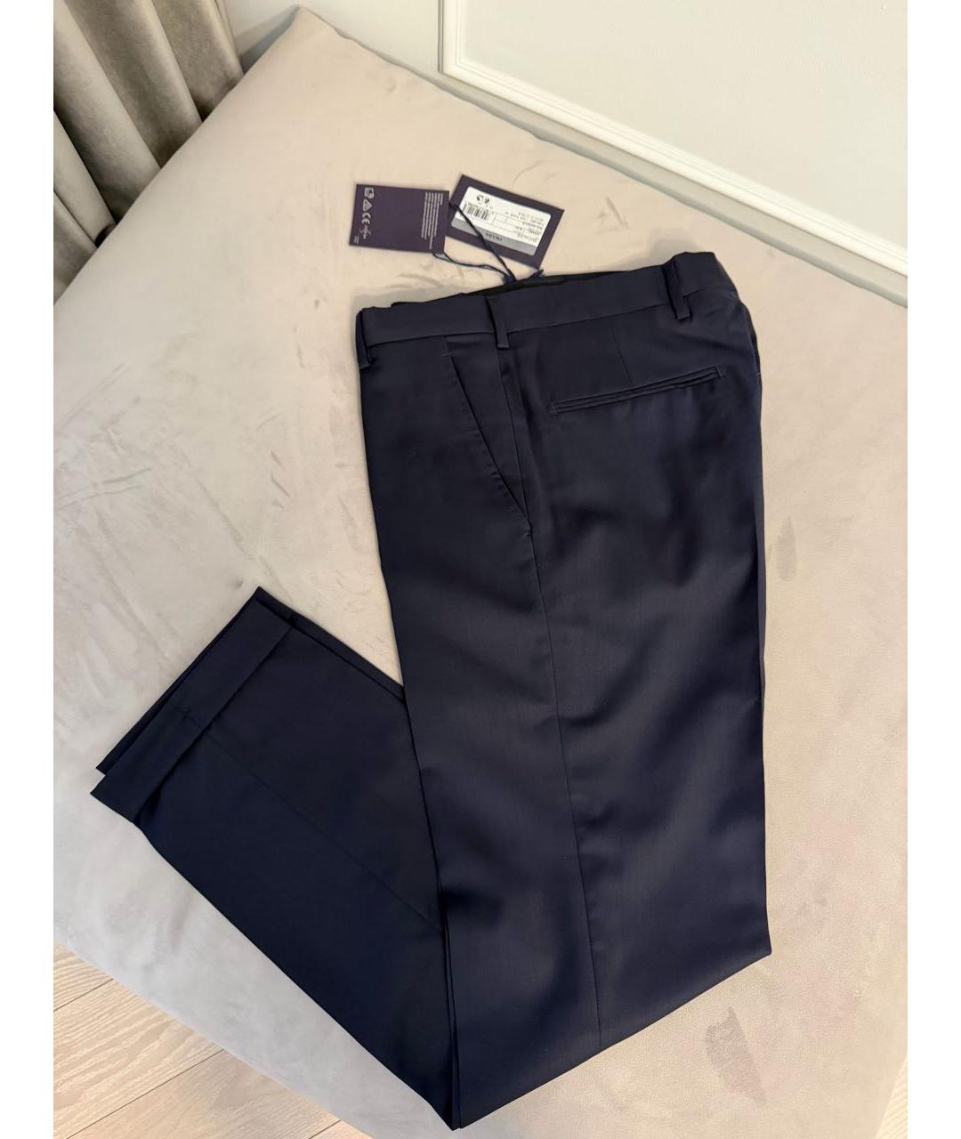 PRADA Темно-синие шерстяные брюки чинос, фото 2