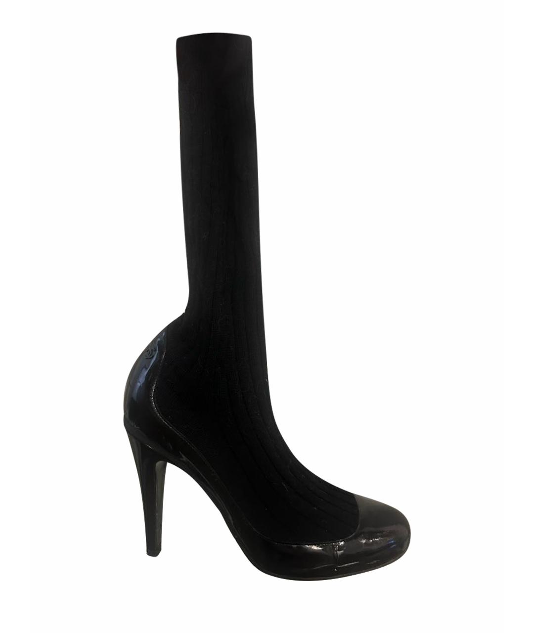 CHANEL Черные туфли из лакированной кожи, фото 1