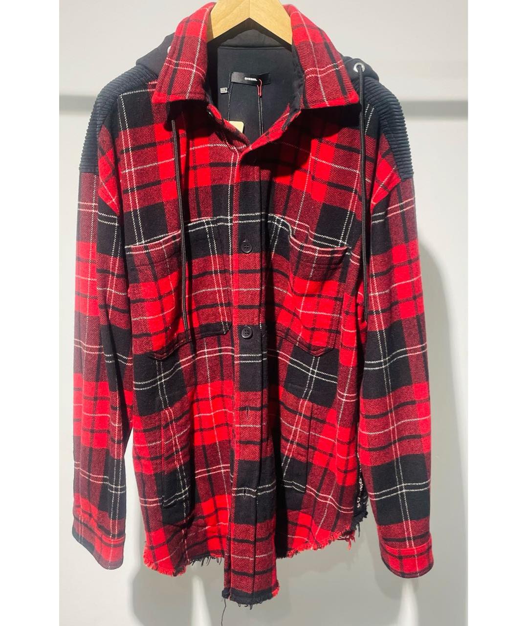 DIESEL Красная шерстяная кэжуал рубашка, фото 8