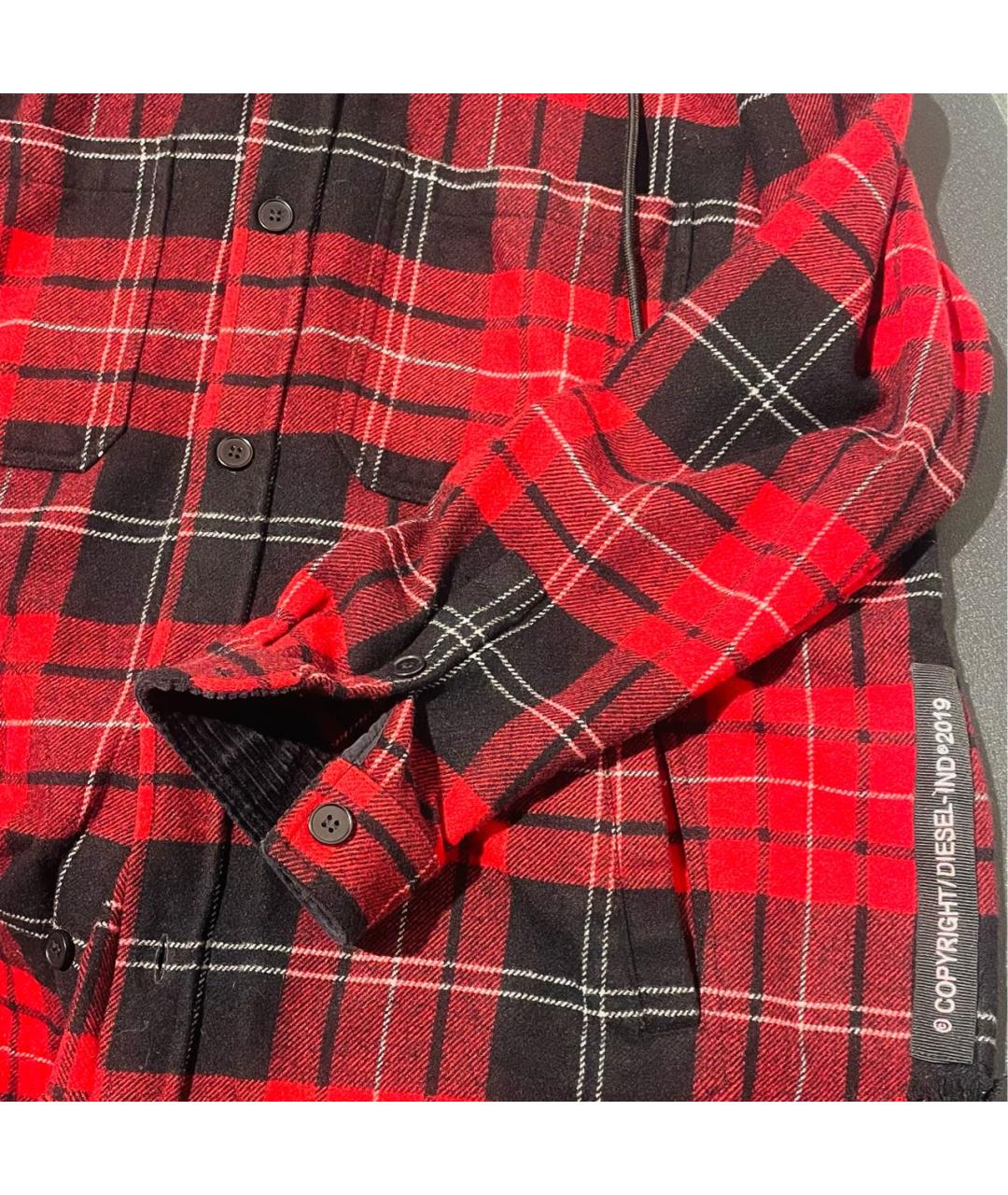 DIESEL Красная шерстяная кэжуал рубашка, фото 4