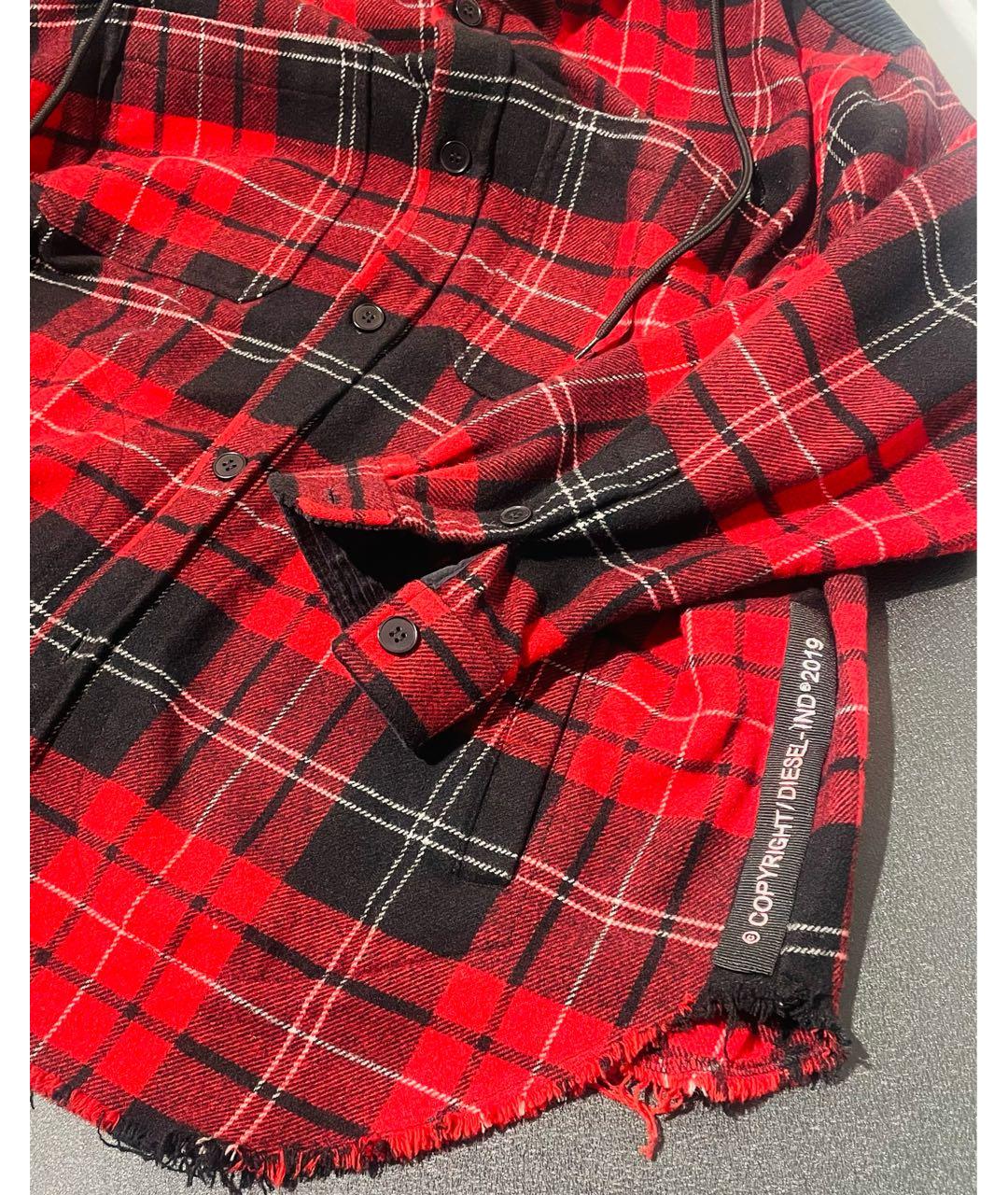 DIESEL Красная шерстяная кэжуал рубашка, фото 6