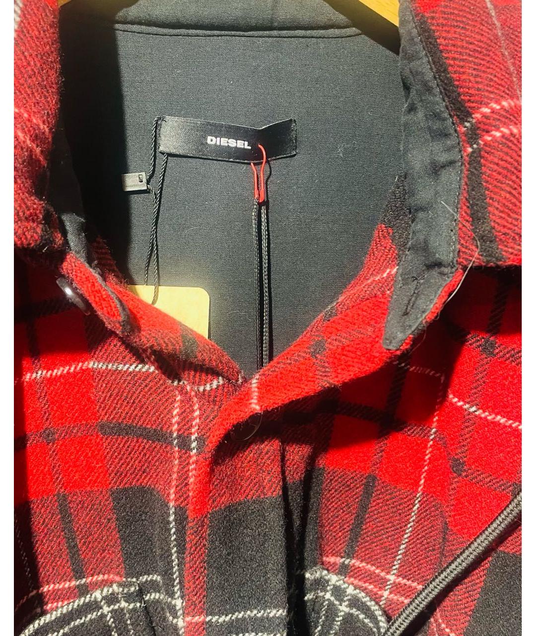 DIESEL Красная шерстяная кэжуал рубашка, фото 3