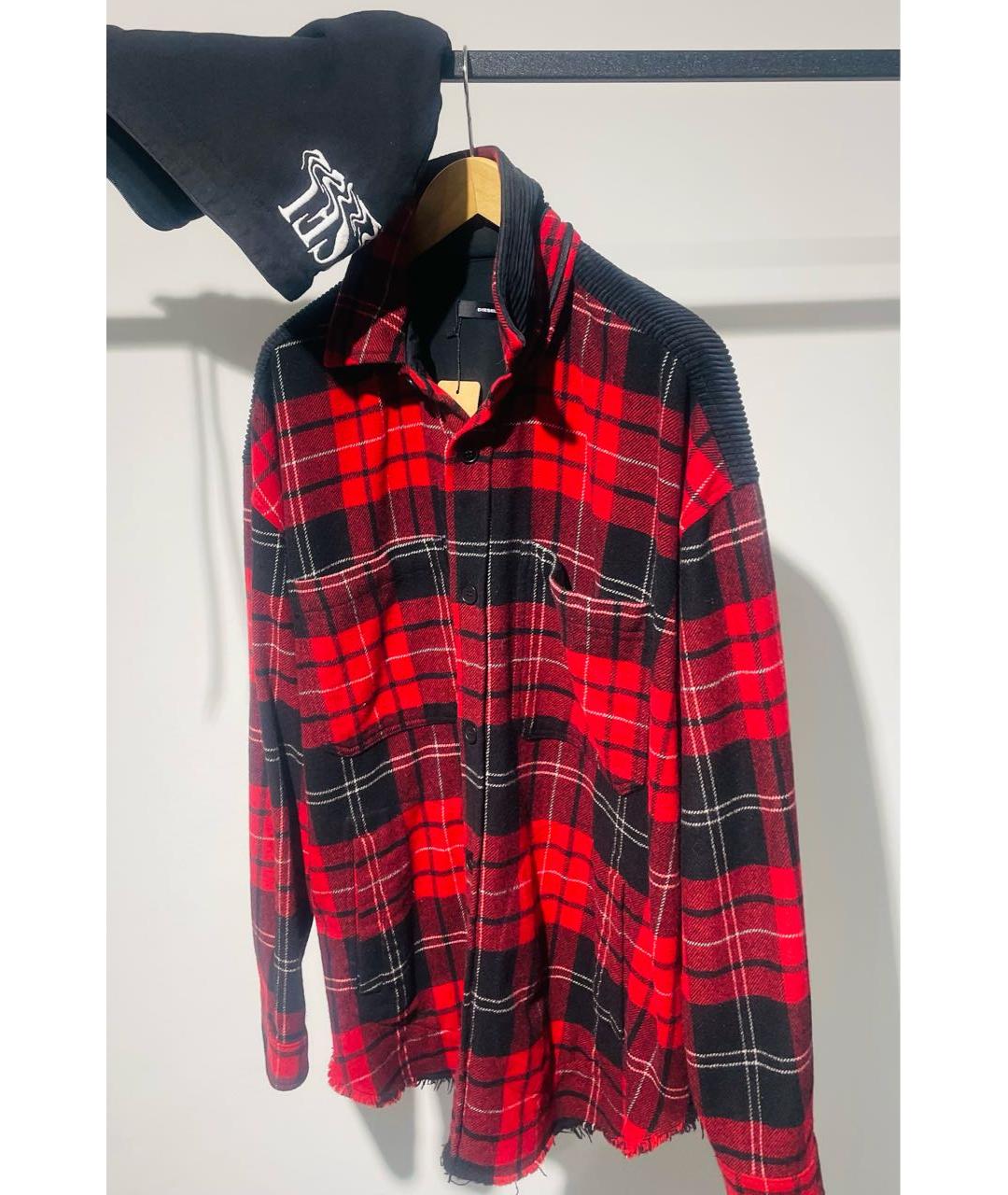 DIESEL Красная шерстяная кэжуал рубашка, фото 7