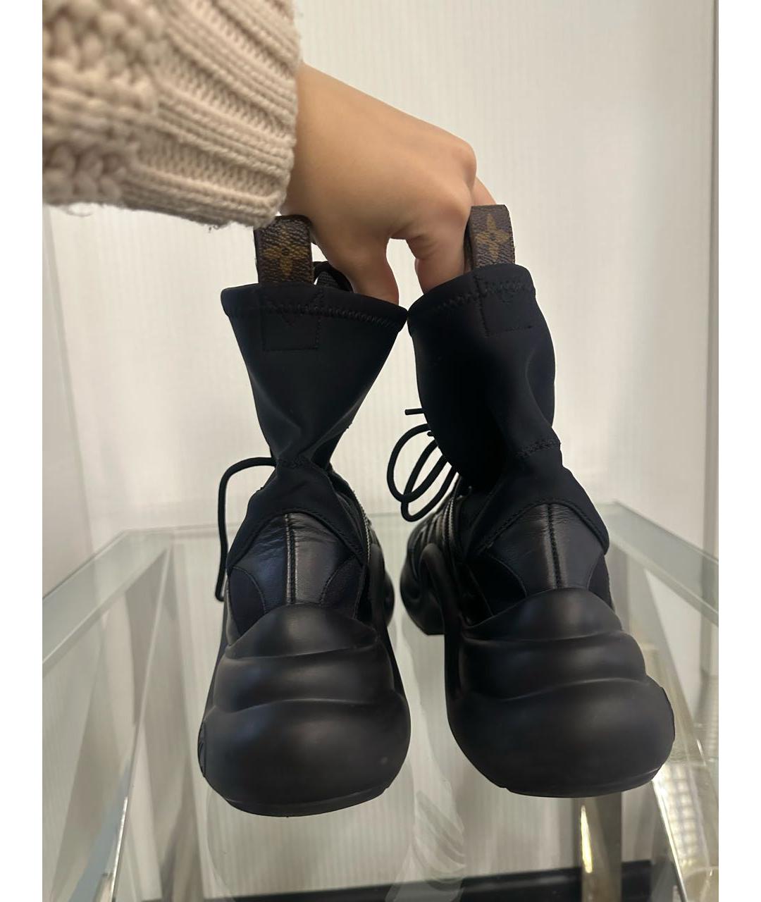 LOUIS VUITTON Черные текстильные кроссовки, фото 3