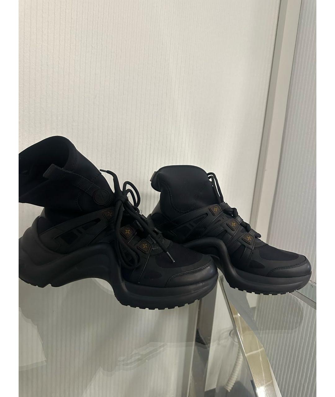 LOUIS VUITTON Черные текстильные кроссовки, фото 4