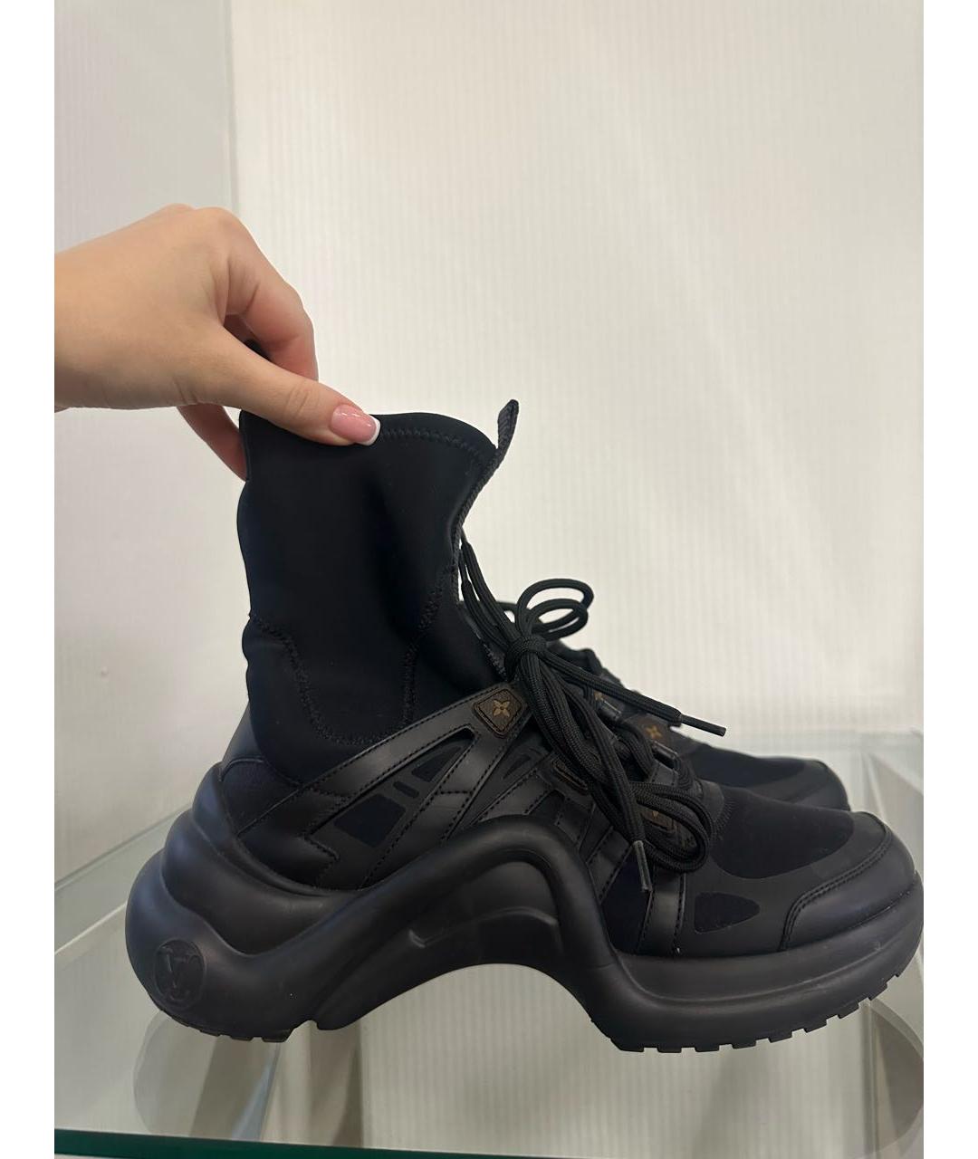 LOUIS VUITTON Черные текстильные кроссовки, фото 5