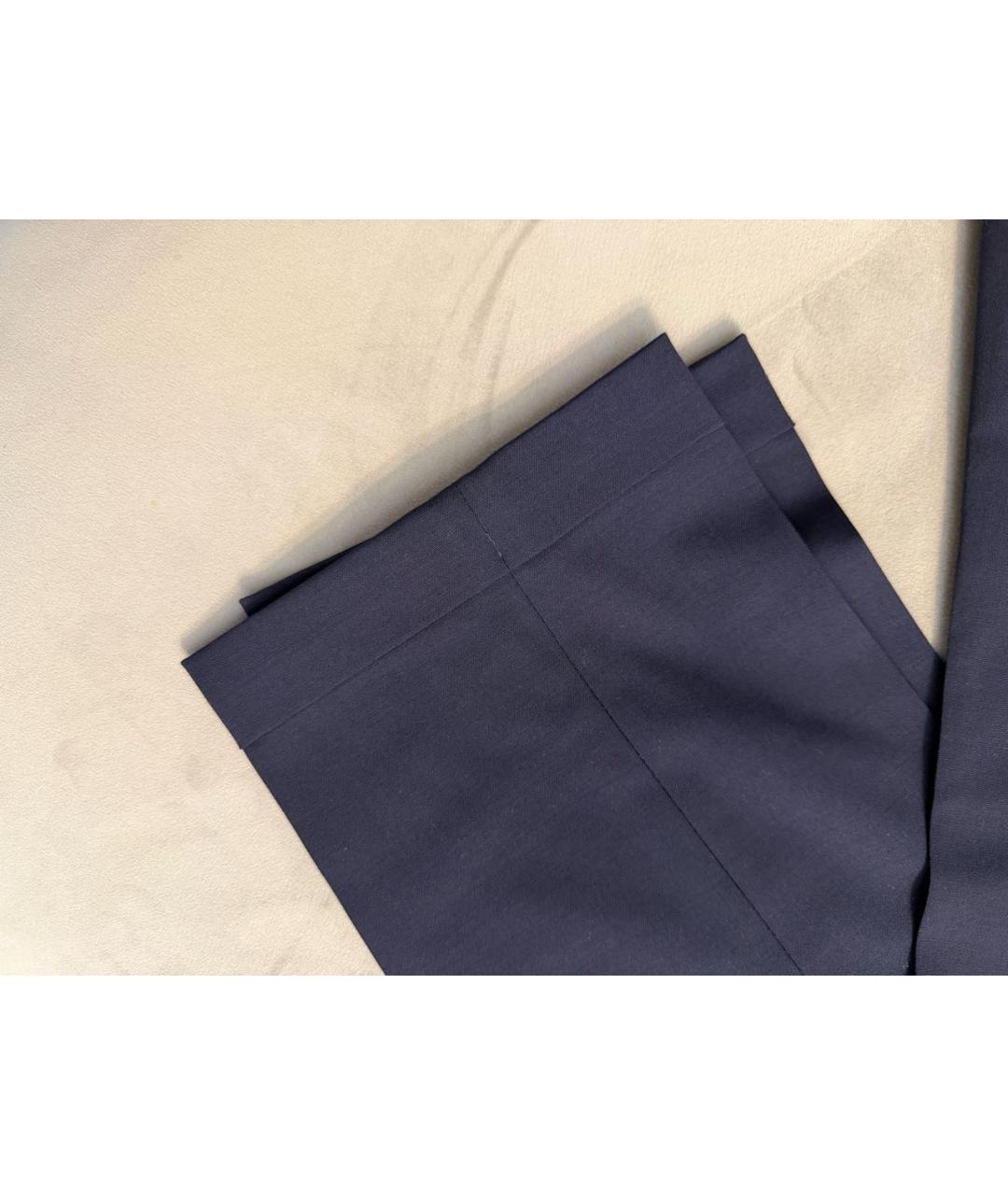 PRADA Темно-синие шерстяные повседневные брюки, фото 4
