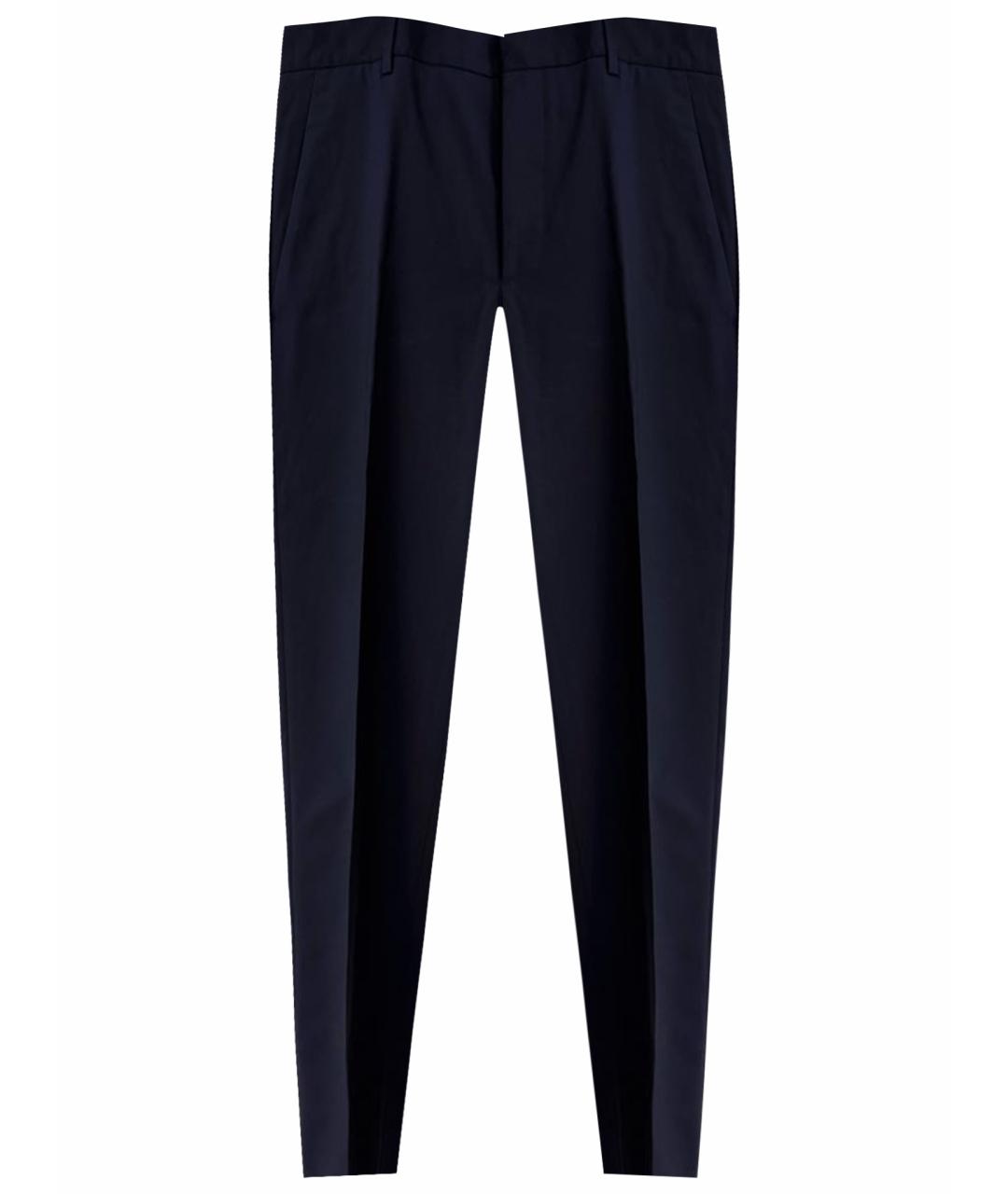 PRADA Темно-синие шерстяные повседневные брюки, фото 1