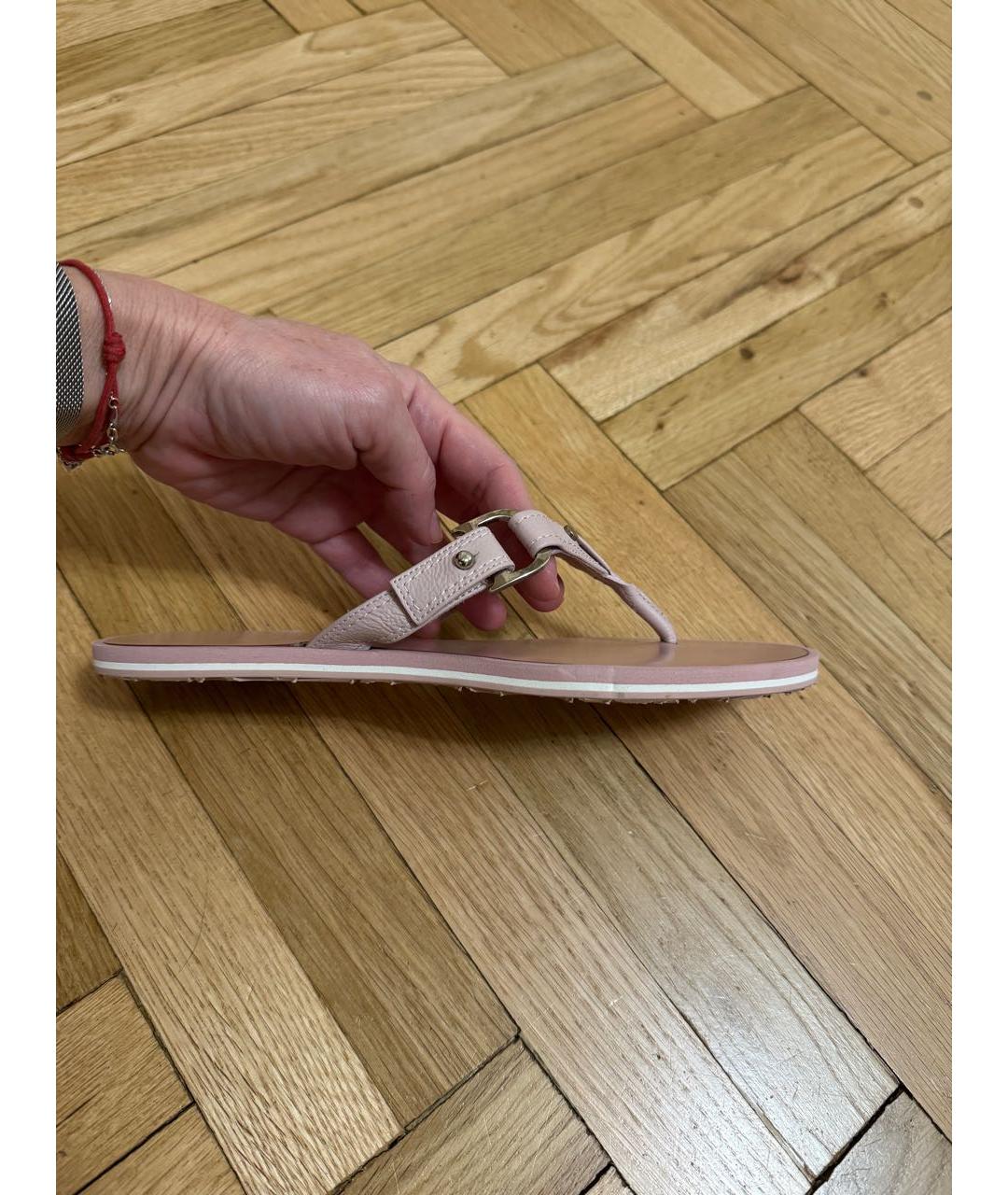 CHRISTIAN DIOR Розовые кожаные шлепанцы, фото 9