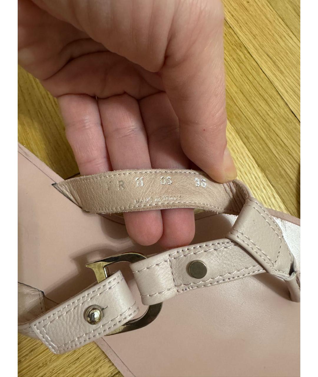 CHRISTIAN DIOR Розовые кожаные шлепанцы, фото 8