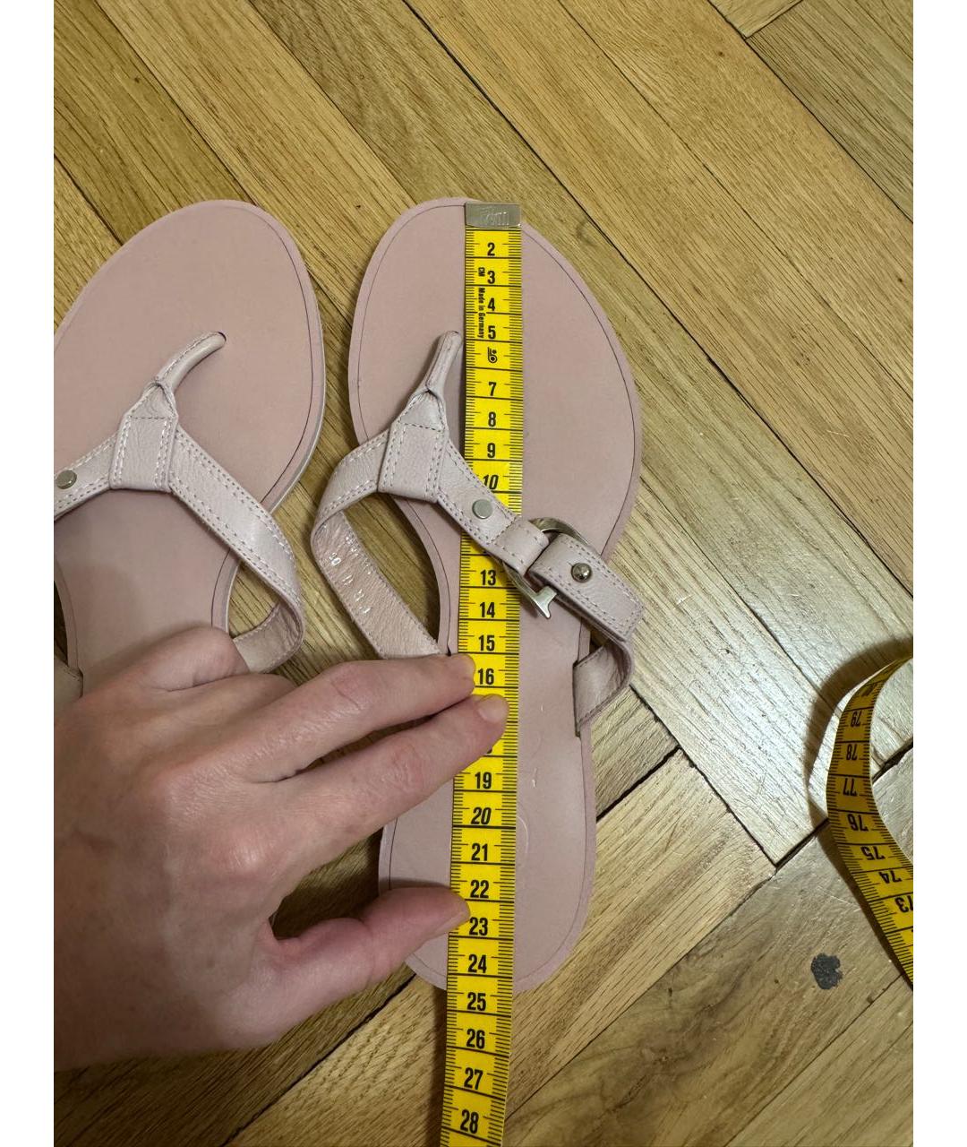 CHRISTIAN DIOR Розовые кожаные шлепанцы, фото 7