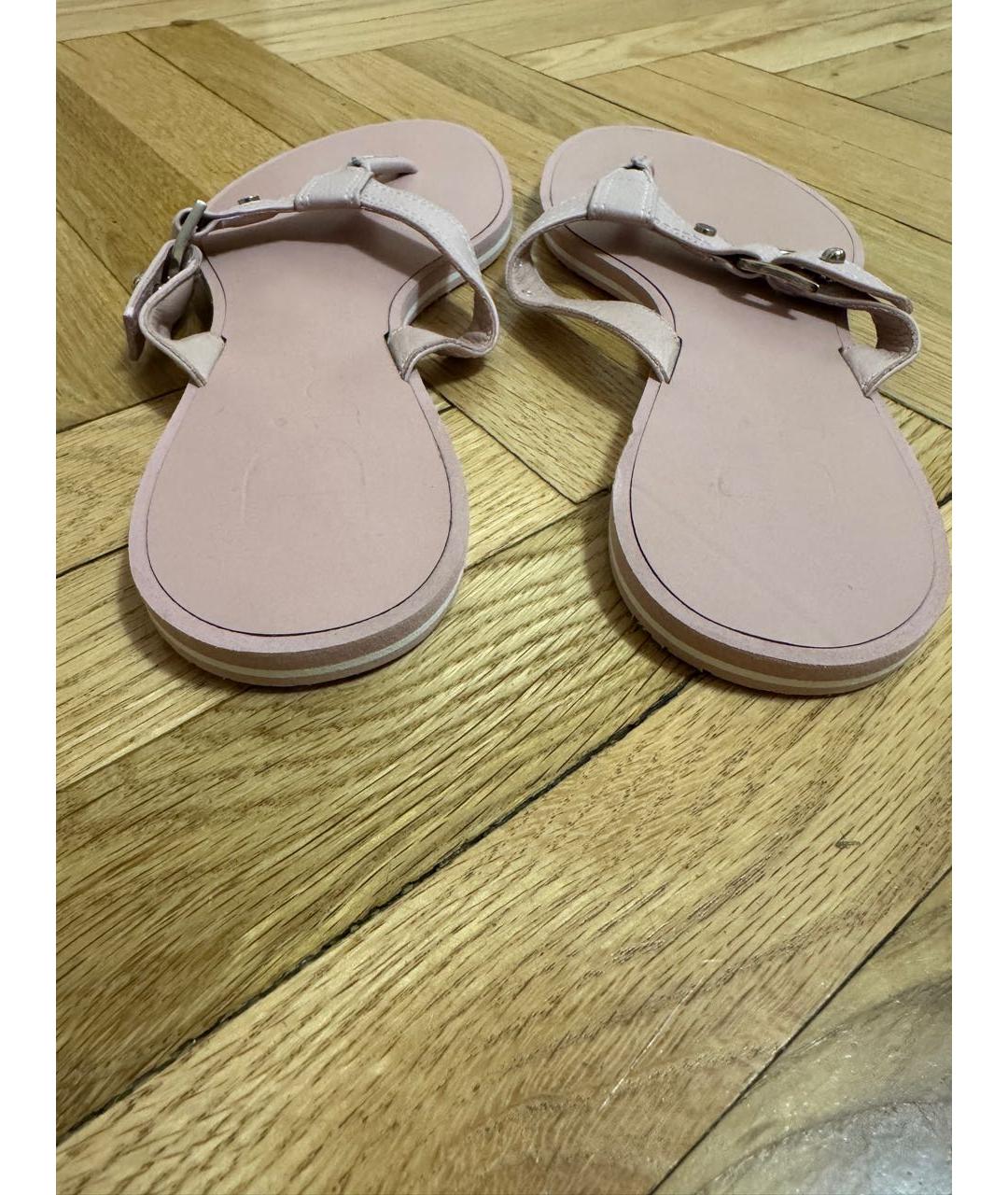 CHRISTIAN DIOR Розовые кожаные шлепанцы, фото 4