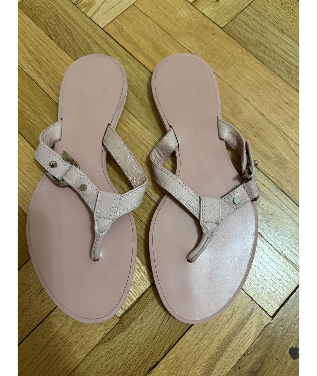 CHRISTIAN DIOR Розовые кожаные шлепанцы, фото 2