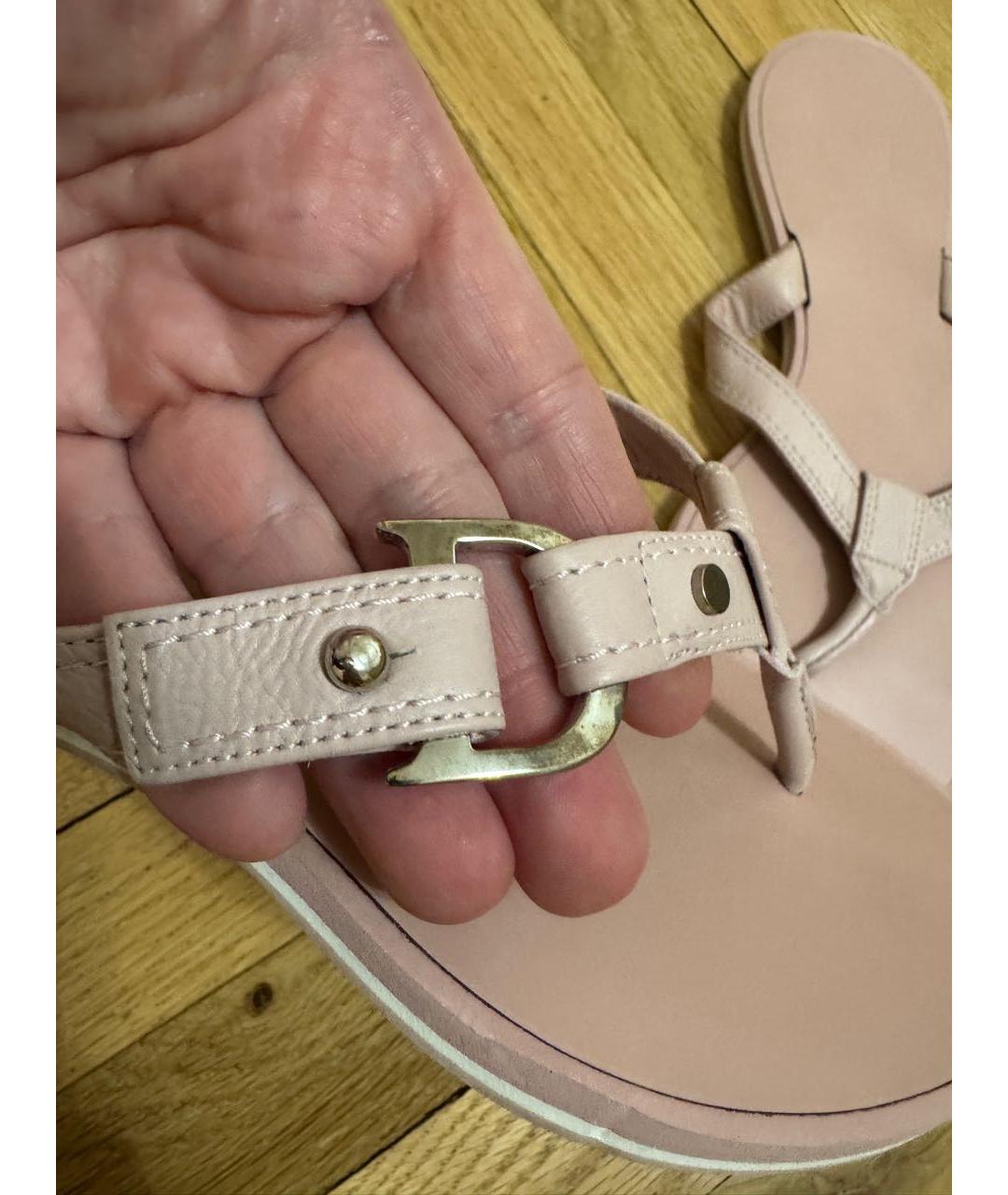 CHRISTIAN DIOR Розовые кожаные шлепанцы, фото 5