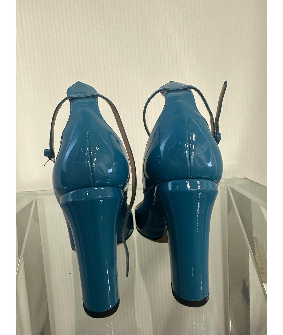 VALENTINO Голубые туфли из лакированной кожи, фото 4