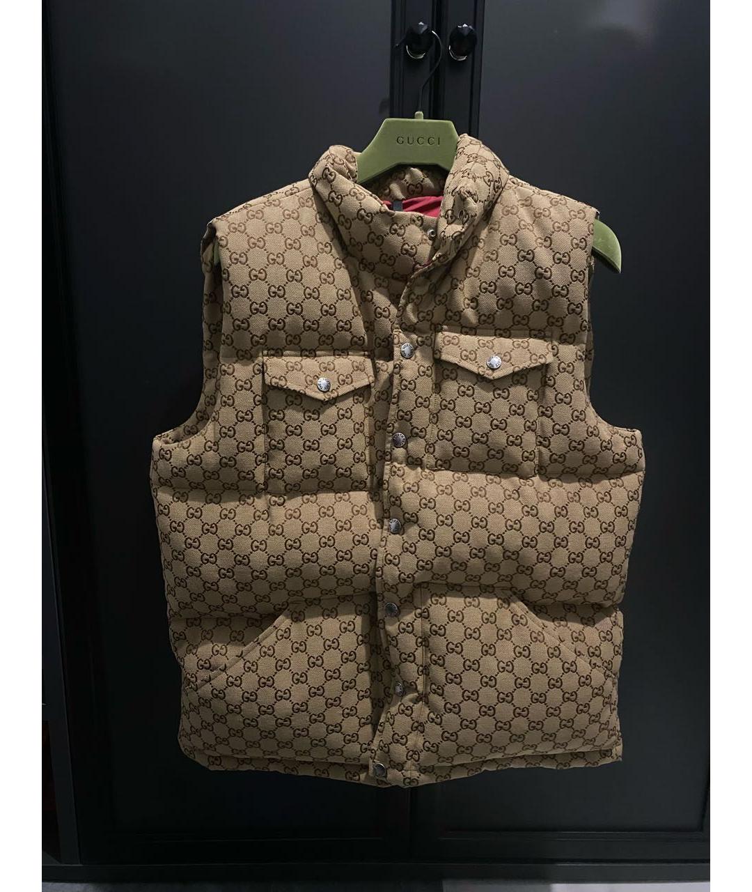 GUCCI Коричневый хлопковый жилет, фото 3