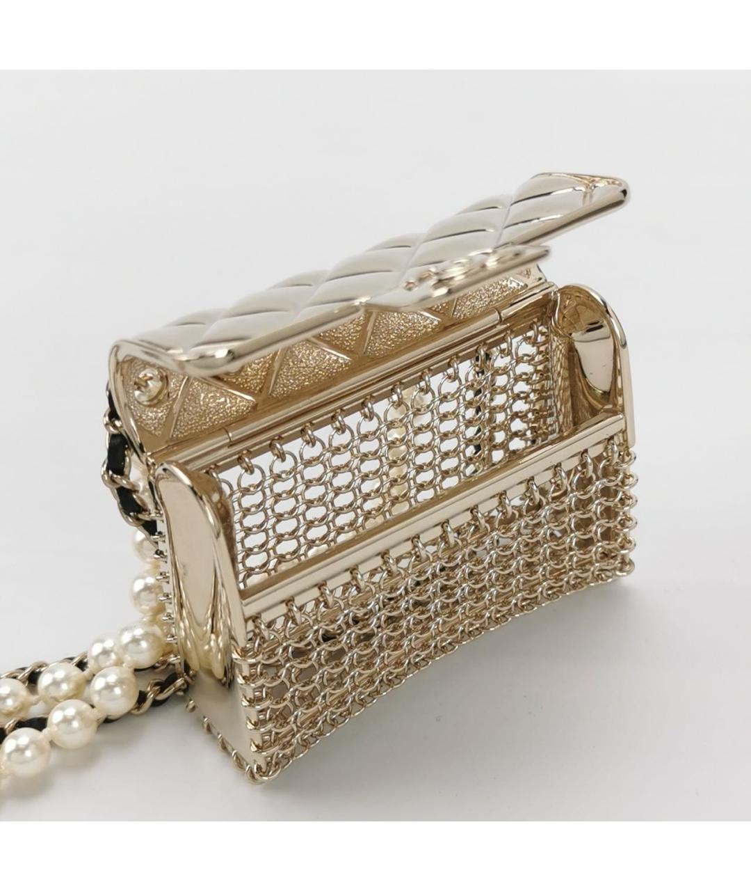 CHANEL Золотая сумка через плечо, фото 6