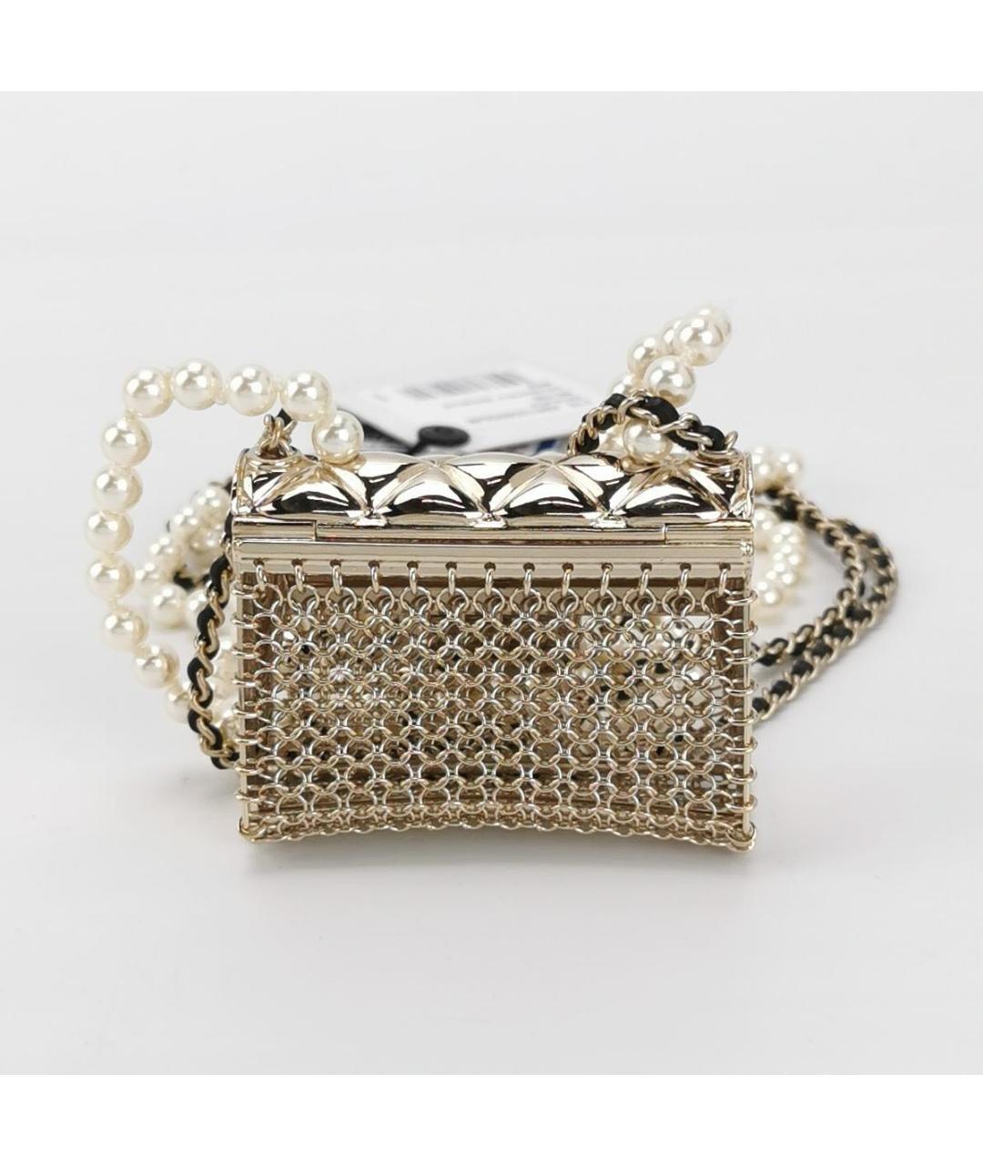 CHANEL Золотая сумка через плечо, фото 4