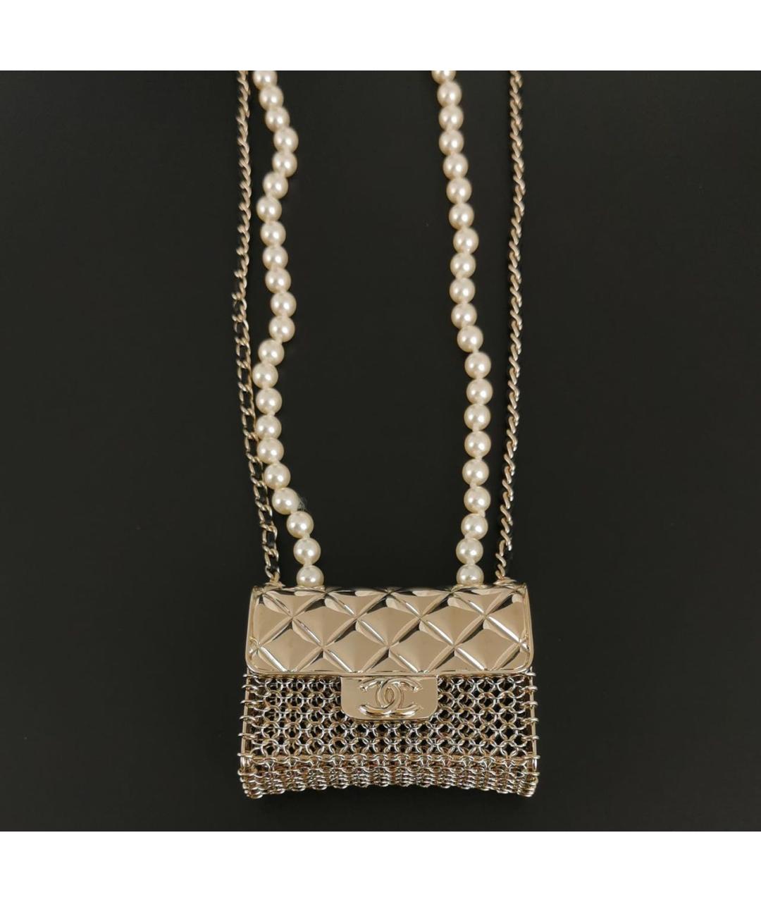 CHANEL Золотая сумка через плечо, фото 8