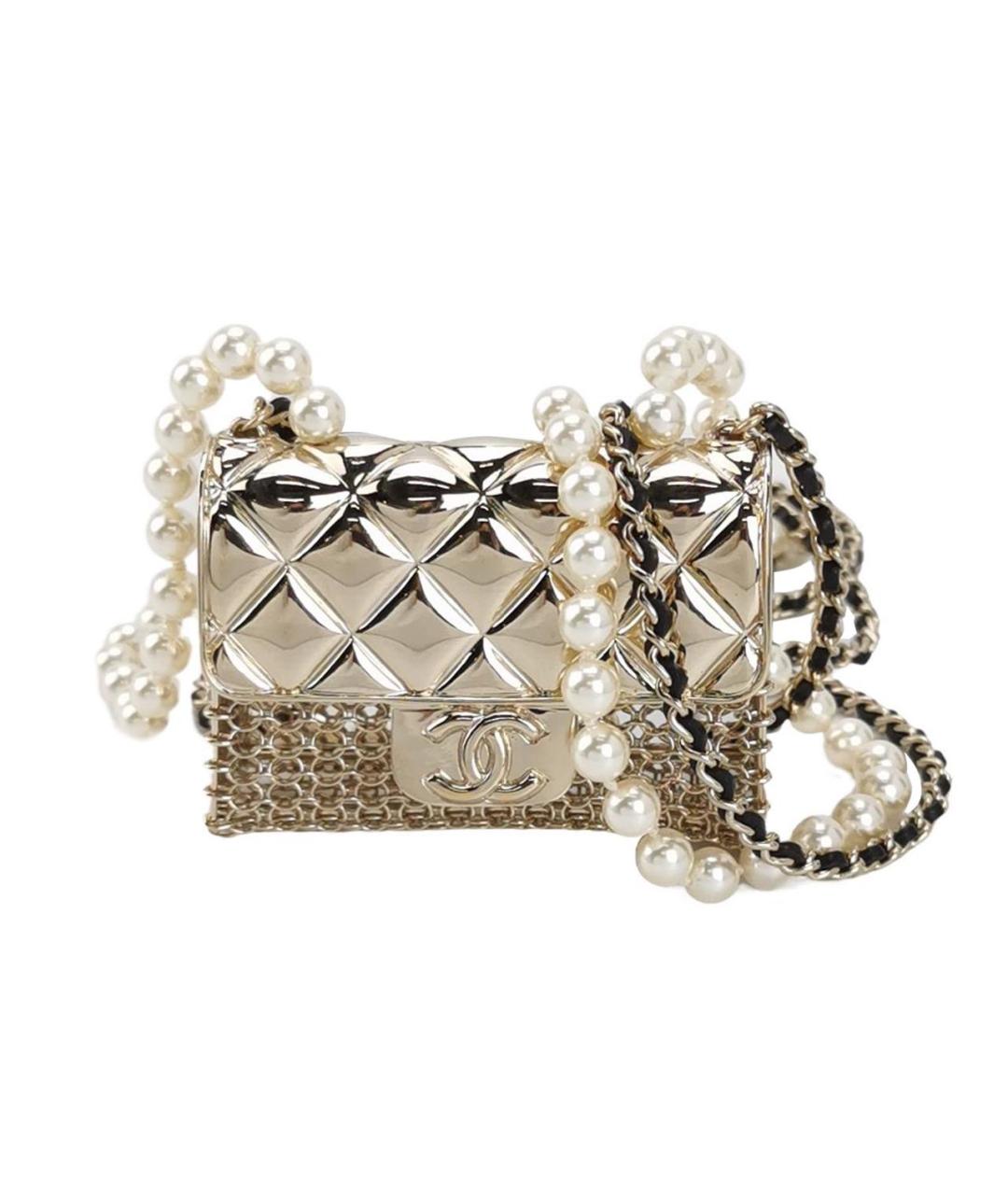 CHANEL Золотая сумка через плечо, фото 1