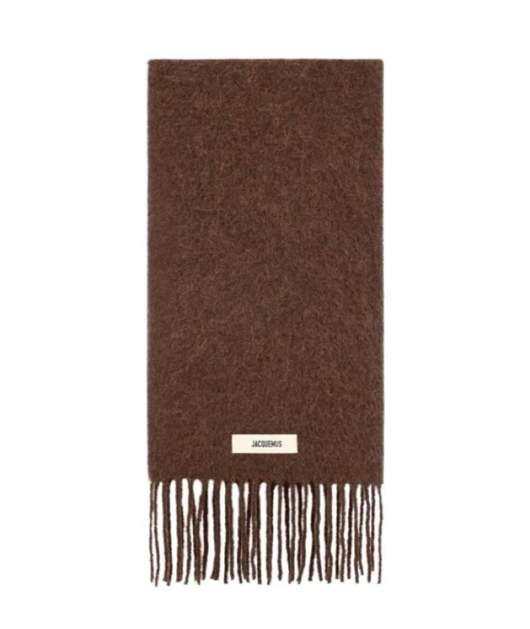 JACQUEMUS Коричневый шерстяной шарф, фото 1