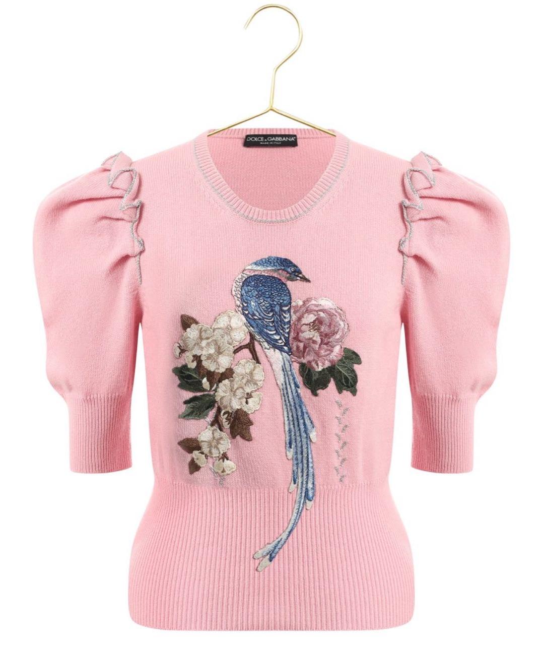 DOLCE&GABBANA Розовый кашемировый джемпер / свитер, фото 5