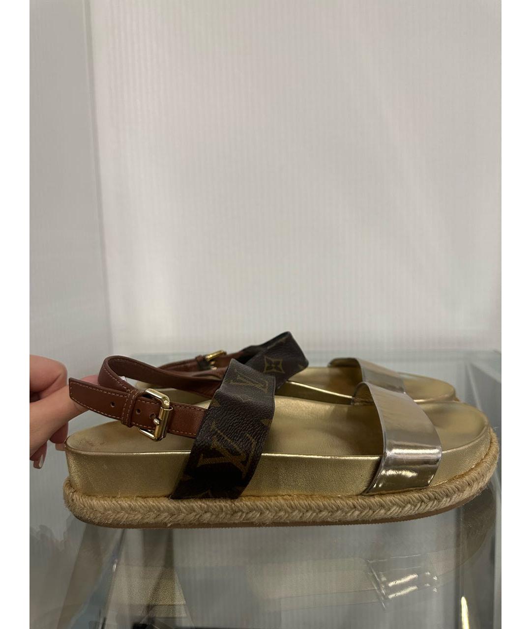 LOUIS VUITTON Золотые эспадрильи, фото 5