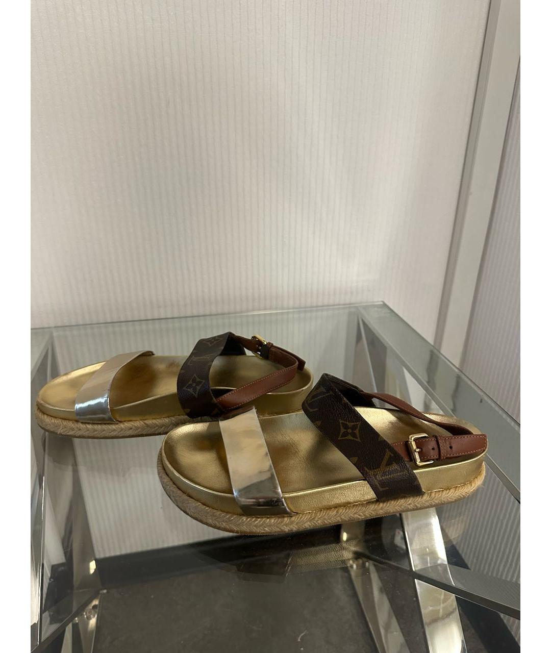 LOUIS VUITTON Золотые эспадрильи, фото 2