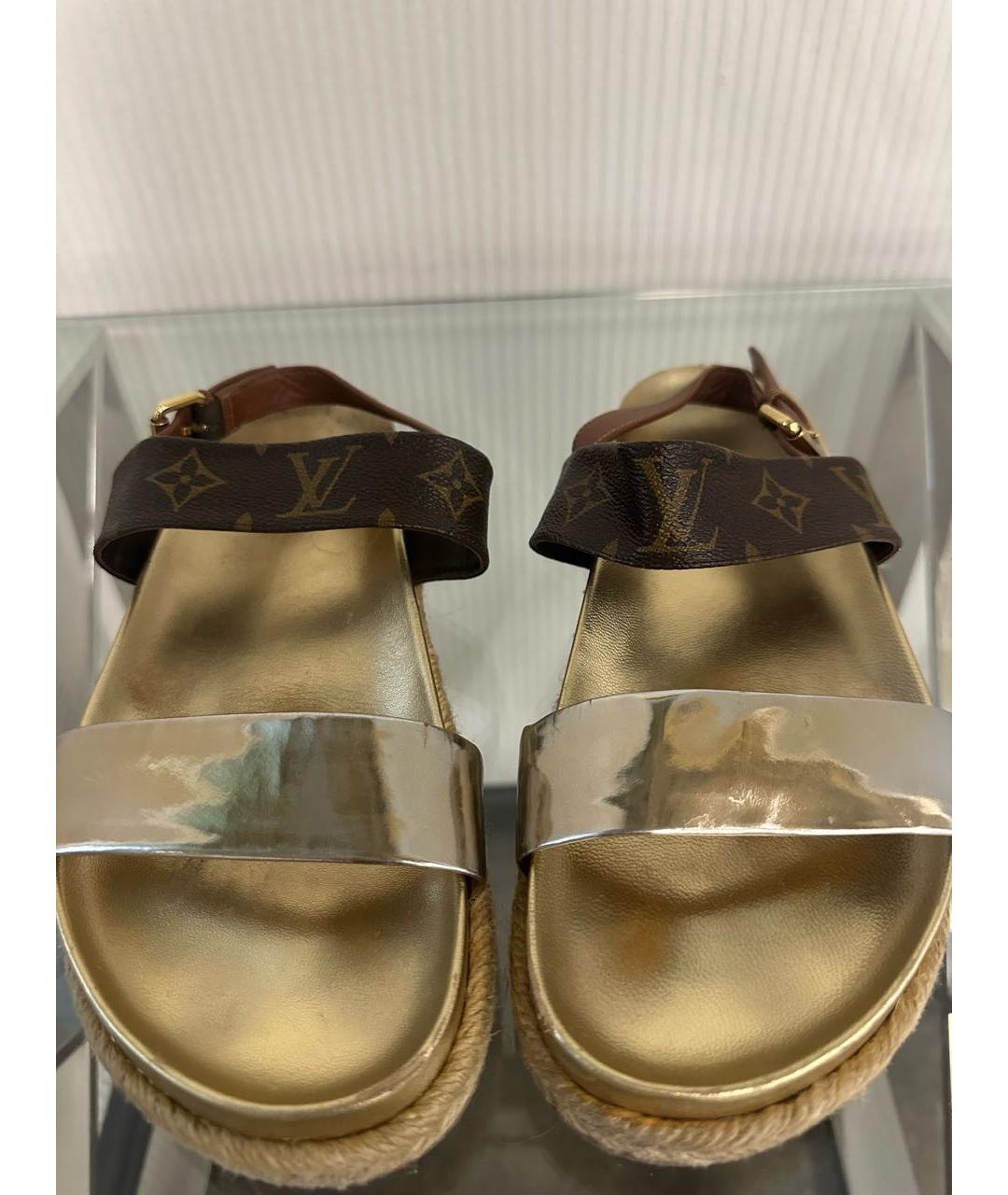 LOUIS VUITTON Золотые эспадрильи, фото 4