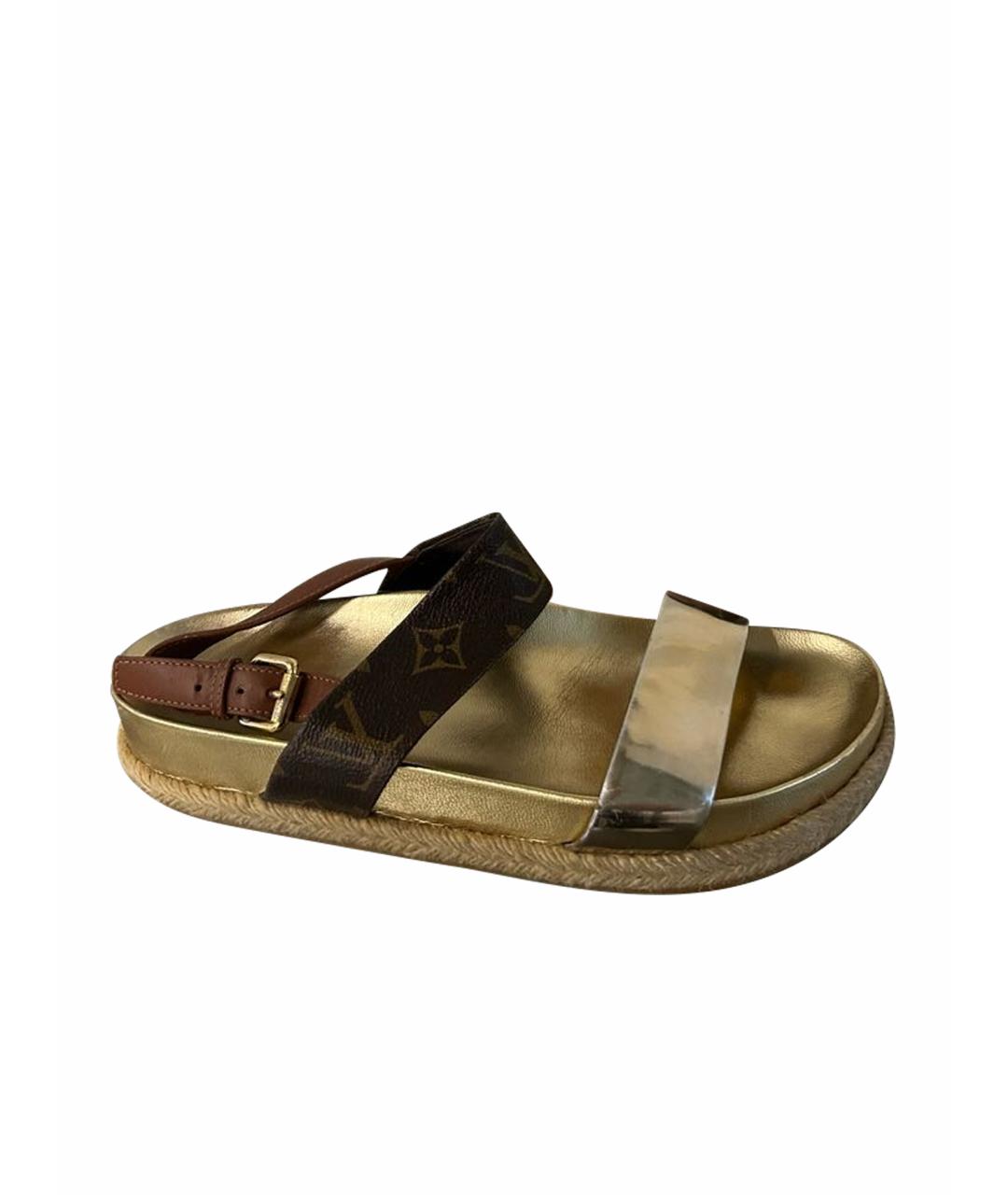 LOUIS VUITTON Золотые эспадрильи, фото 1