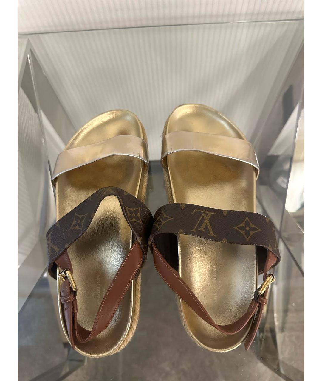 LOUIS VUITTON Золотые эспадрильи, фото 3