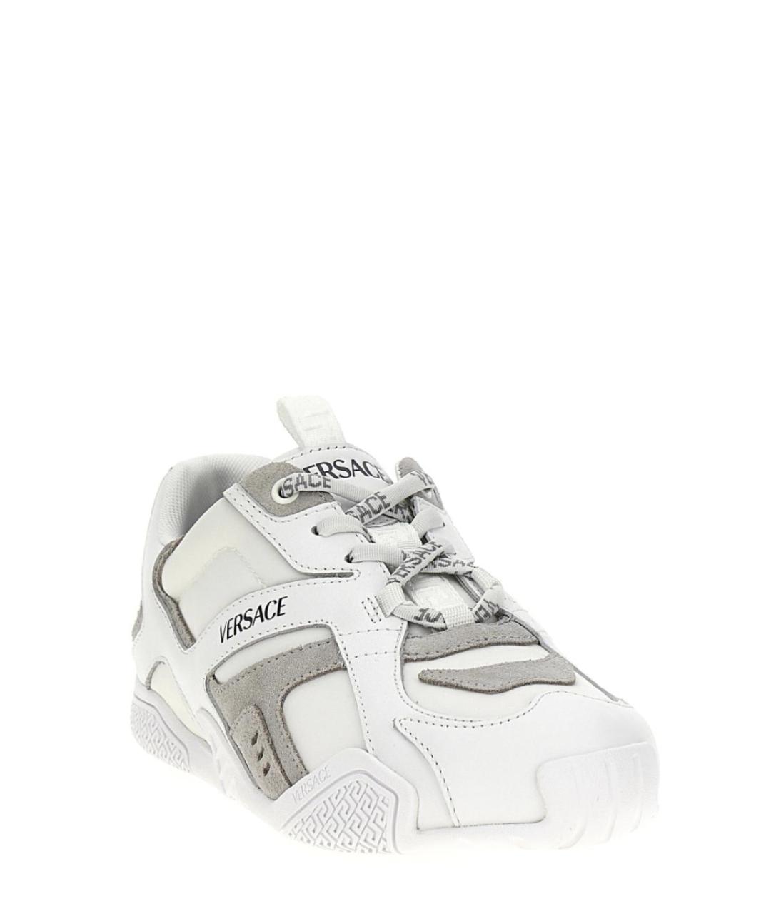 VERSACE Белые кожаные кроссовки, фото 2