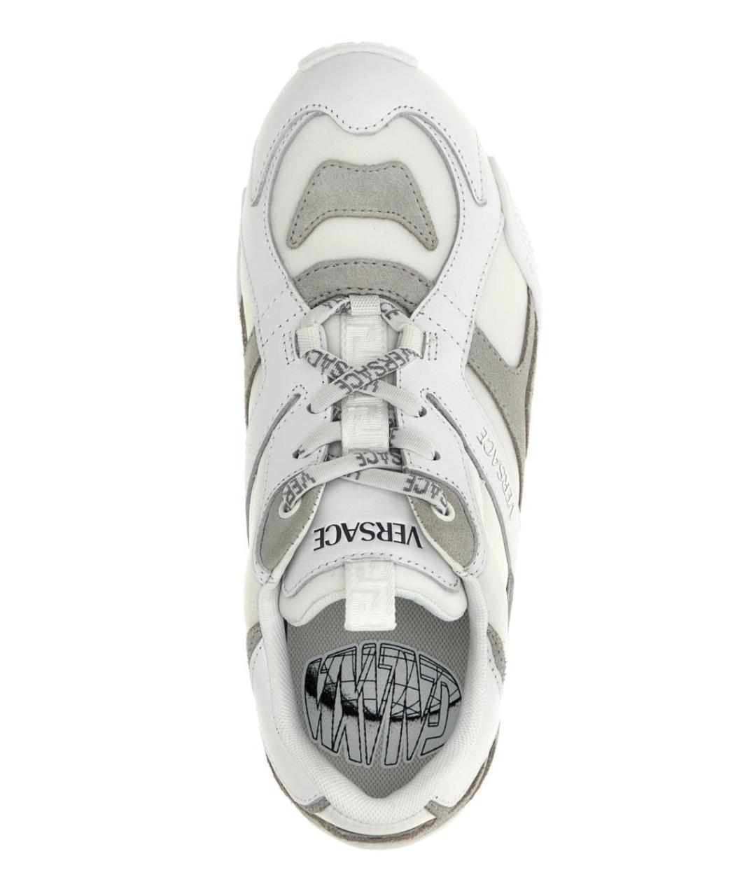 VERSACE Белые кожаные кроссовки, фото 4