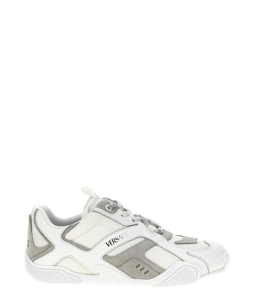 VERSACE Белые кожаные кроссовки, фото 1