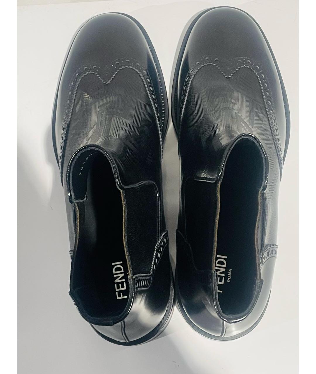 FENDI Черные кожаные высокие ботинки, фото 3