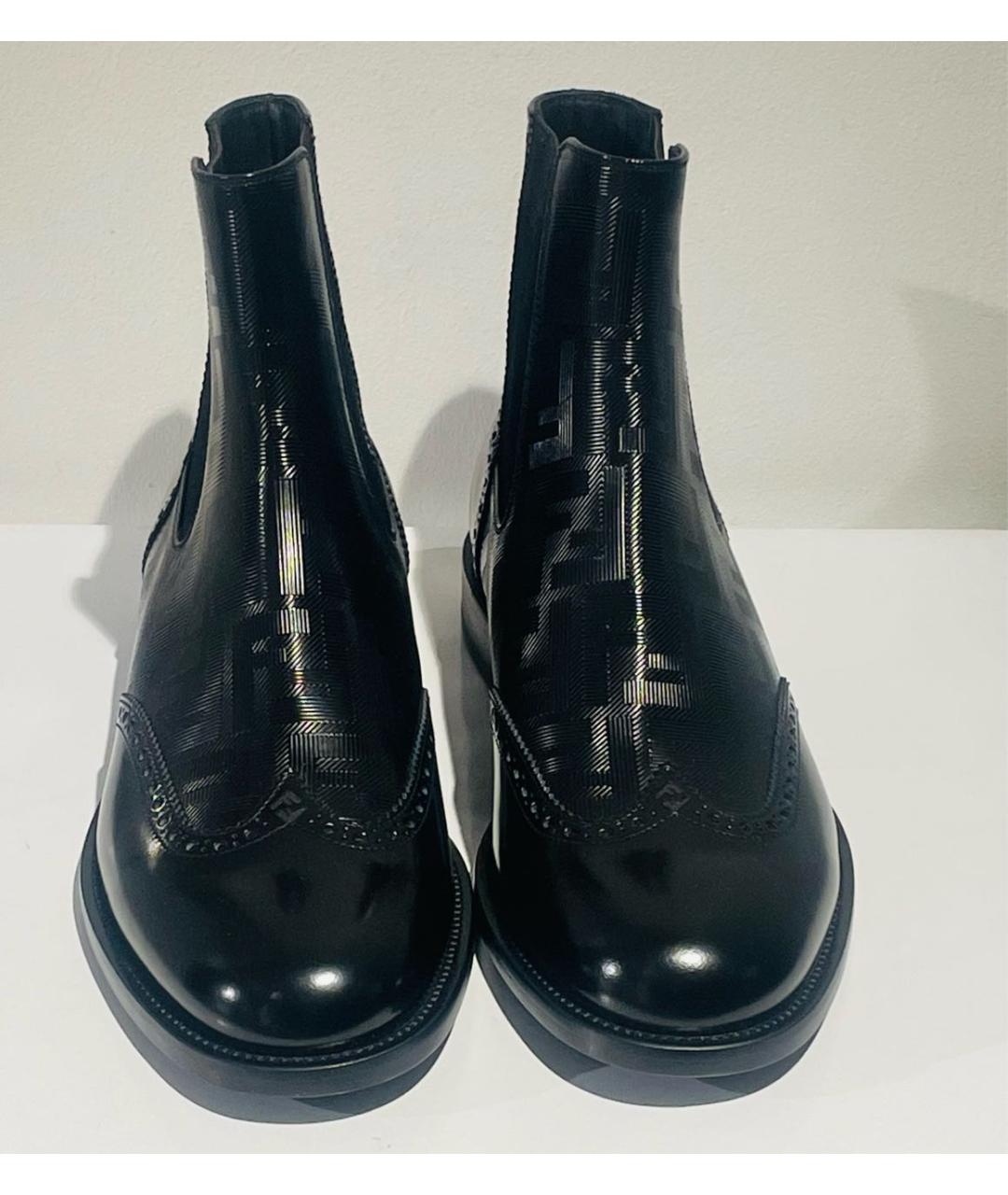FENDI Черные кожаные высокие ботинки, фото 2
