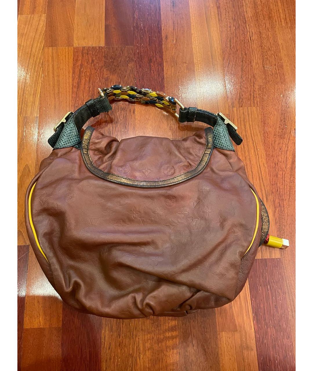 LOUIS VUITTON Коричневая кожаная сумка через плечо, фото 2