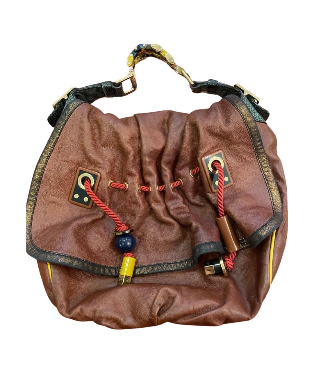 LOUIS VUITTON Коричневая кожаная сумка через плечо, фото 1