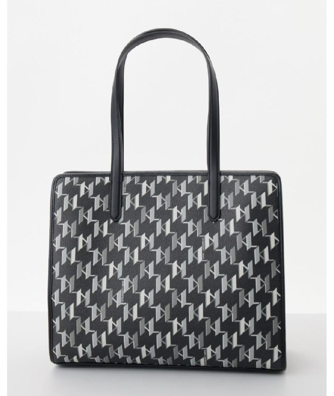 KARL LAGERFELD Черная сумка тоут из искусственной кожи, фото 2