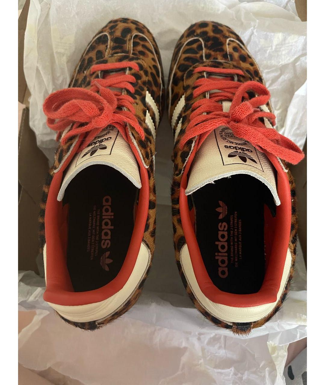 ADIDAS Коричневые кожаные кеды, фото 3