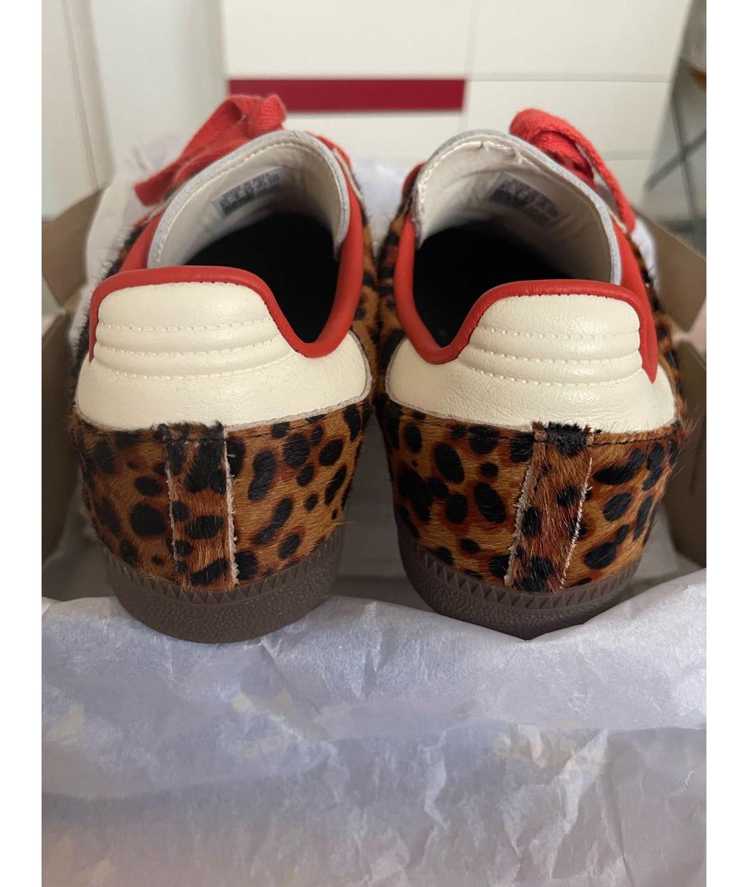 ADIDAS Коричневые кожаные кеды, фото 4