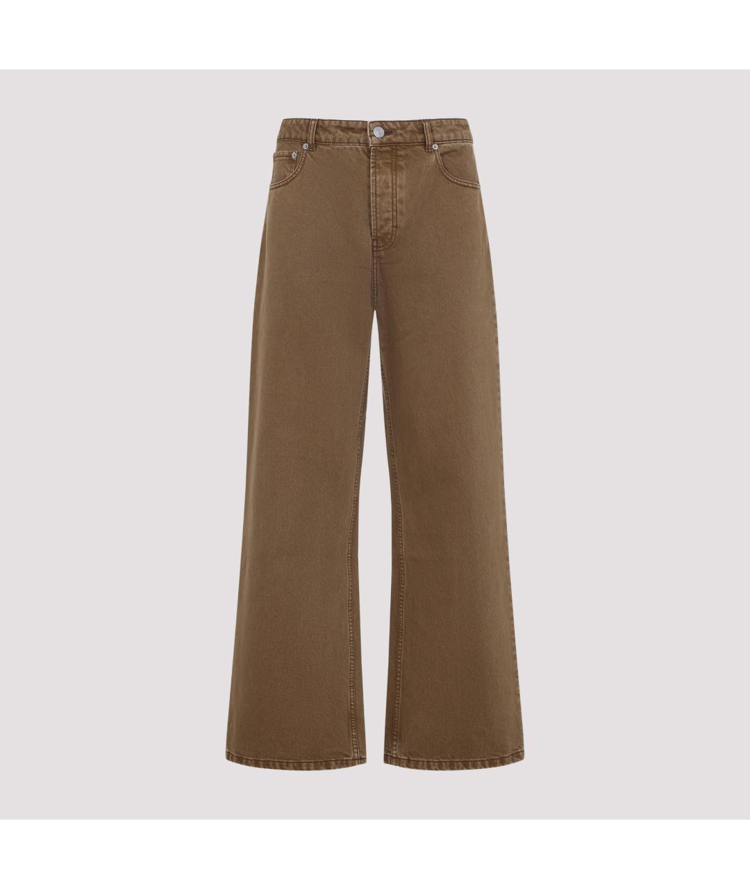 Ami Paris Коричневые хлопковые прямые джинсы, фото 2