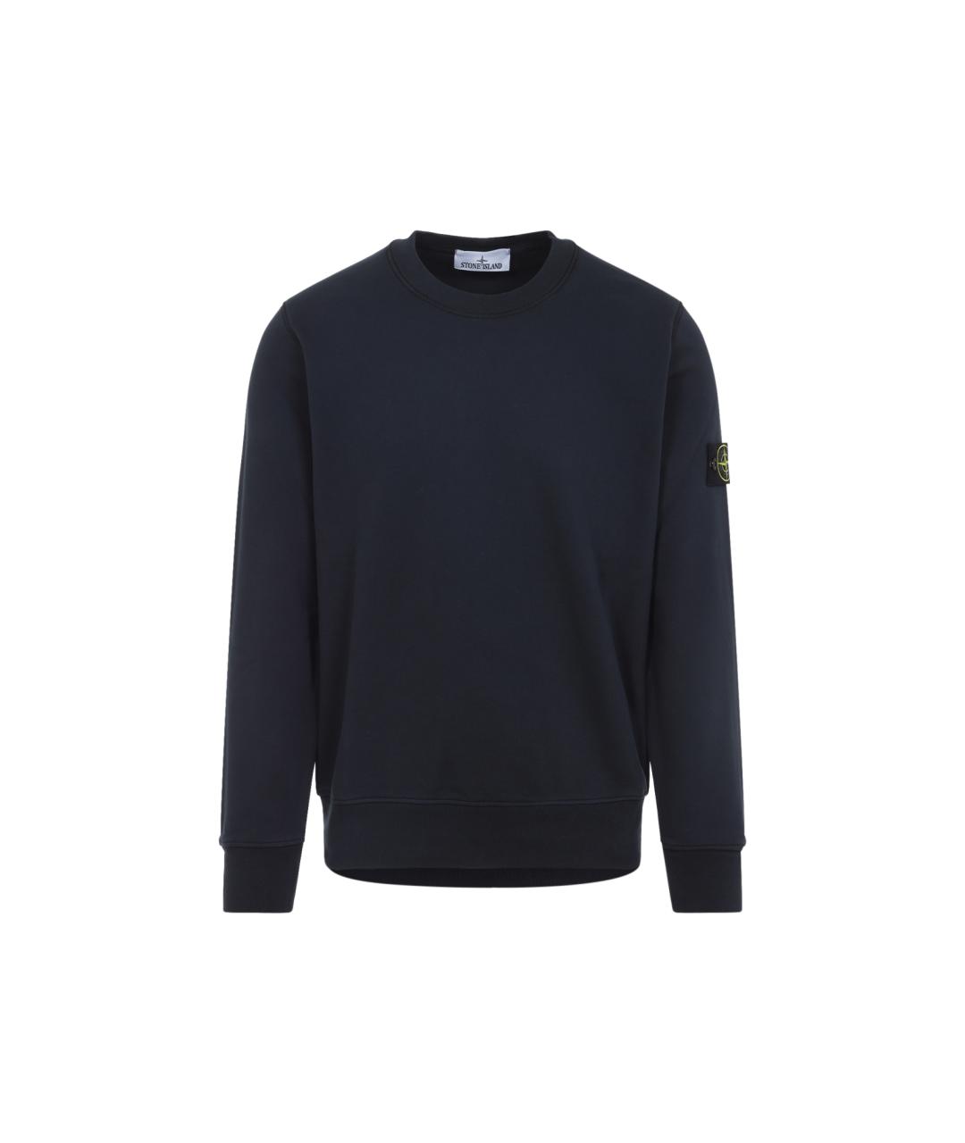 STONE ISLAND Темно-синий хлопковый джемпер / свитер, фото 1