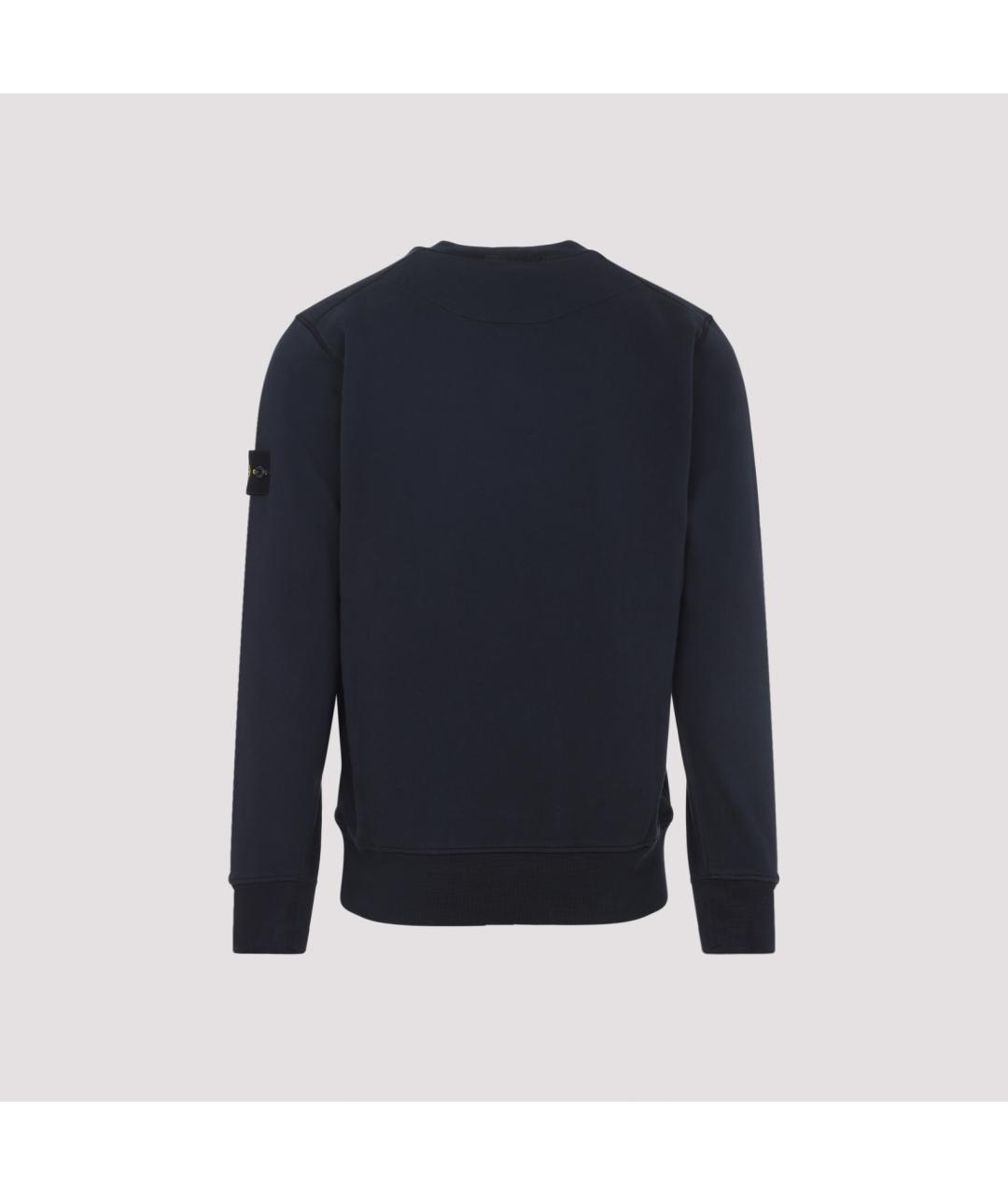 STONE ISLAND Темно-синий хлопковый джемпер / свитер, фото 3