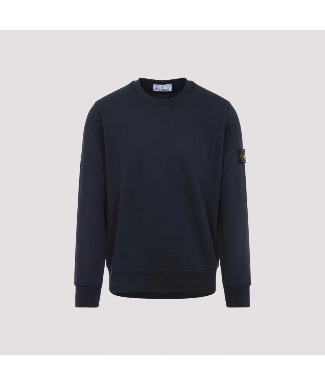 STONE ISLAND Темно-синий хлопковый джемпер / свитер, фото 2