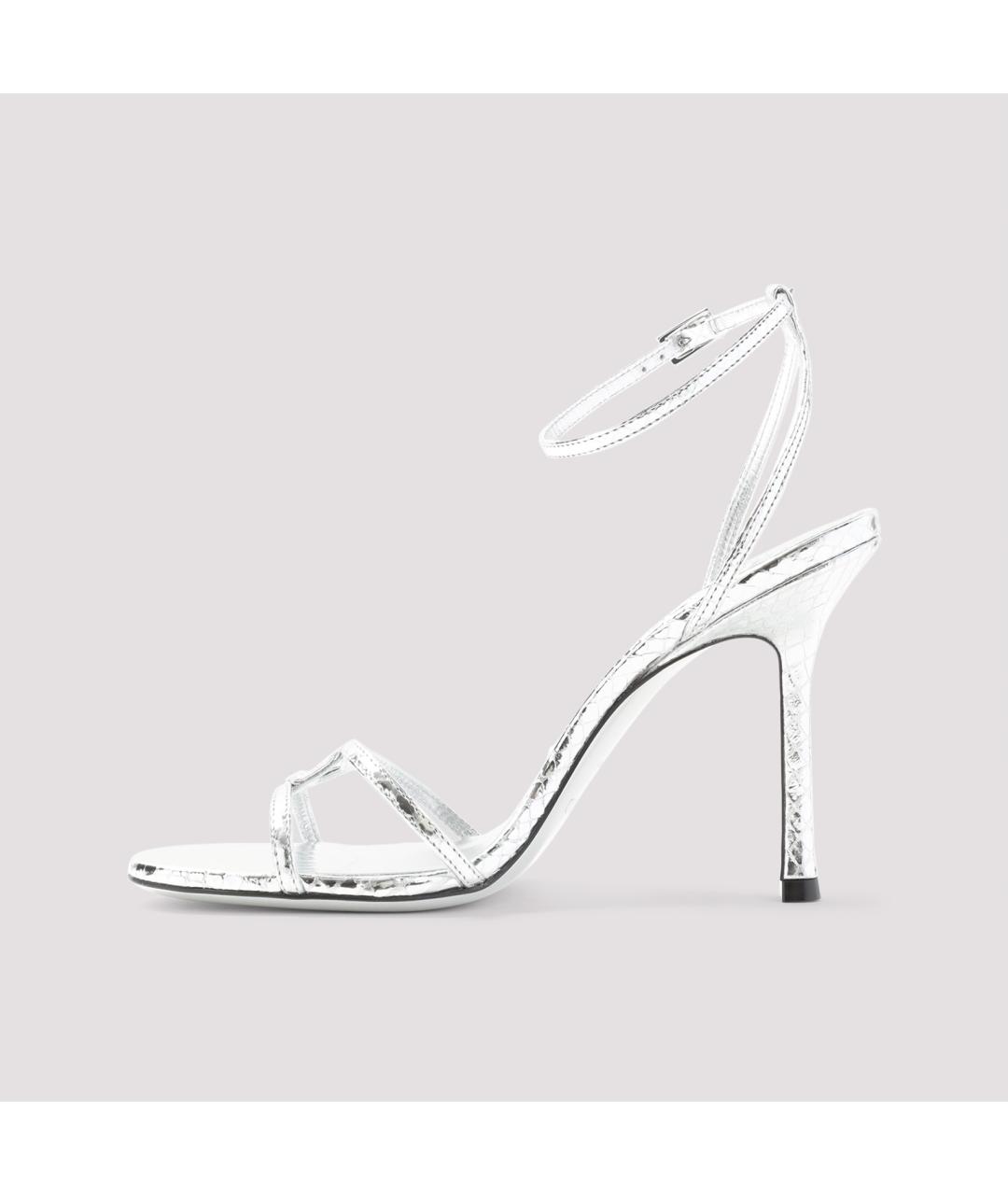 JIMMY CHOO Серебряные кожаные туфли, фото 3