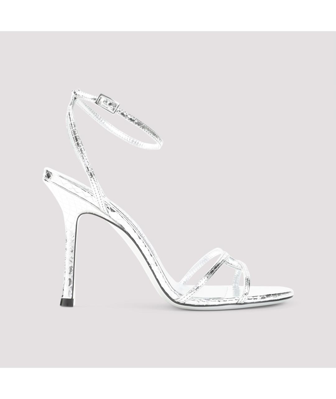 JIMMY CHOO Серебряные кожаные туфли, фото 2